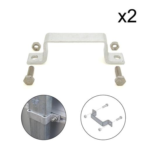 Lot de 2 brides de fixation pour mat poteau de 80x40mm