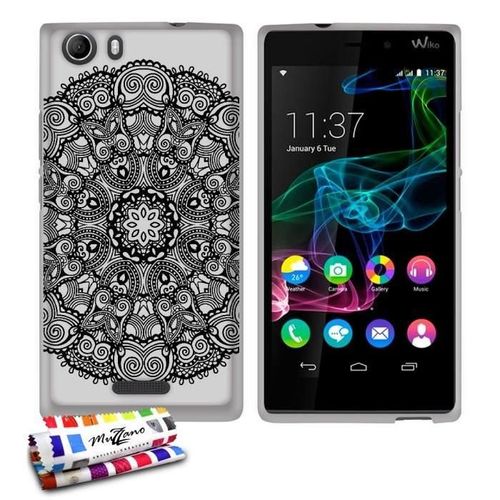 Coque Case Wiko Rigde 4g Dentelle Noire Contour Transparent Silicone Souple (Tpu)