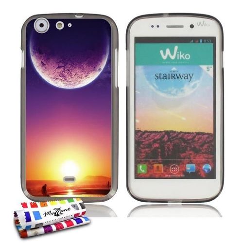Coque Case Wiko Stairway Crepuscule Contour Gris Silicone Souple (Tpu)