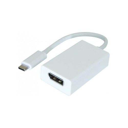 exertis Connect - Adaptateur vidéo - DisplayPort femelle pour 24 pin USB-C mâle - 9 cm - blanc - support 4K
