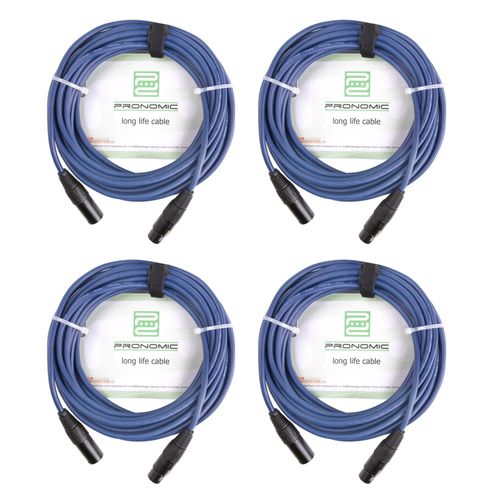 Set De 4 Pronomic Stage Dmx3-5 Câble Dmx 3pol 5m