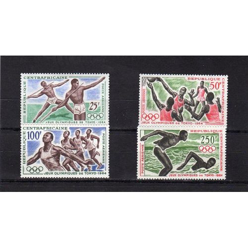 Timbres De Poste Aérienne De Centrafrique (Jeux Olympiques De Tokyo)