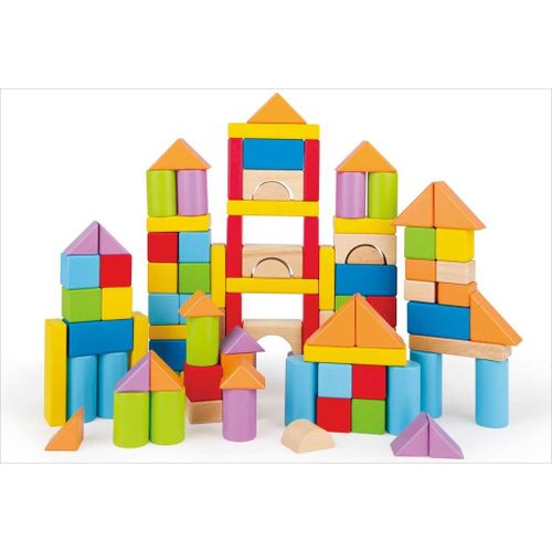 101 Cubes En Bois Colorés Hape