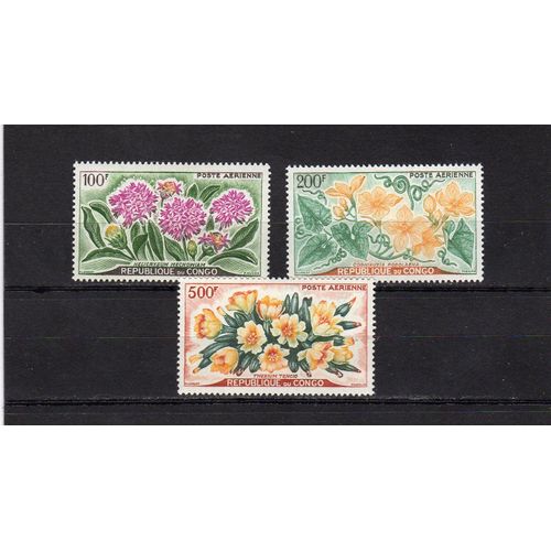 Timbres De Poste Aérienne Du Congo (Fleurs)