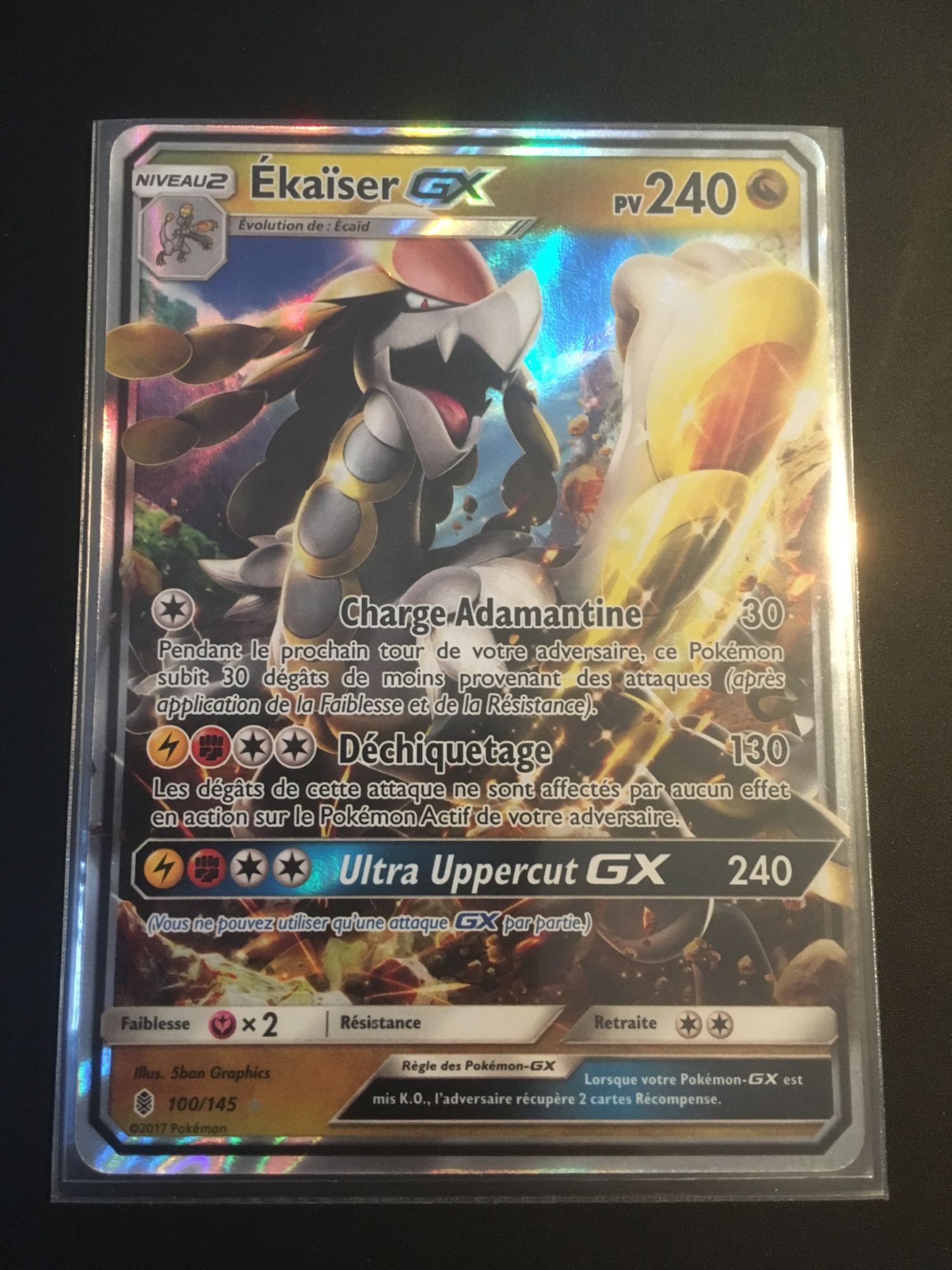 French designer card pokemon Ekaïser gx-sl2 100/145 guardians ascendants 