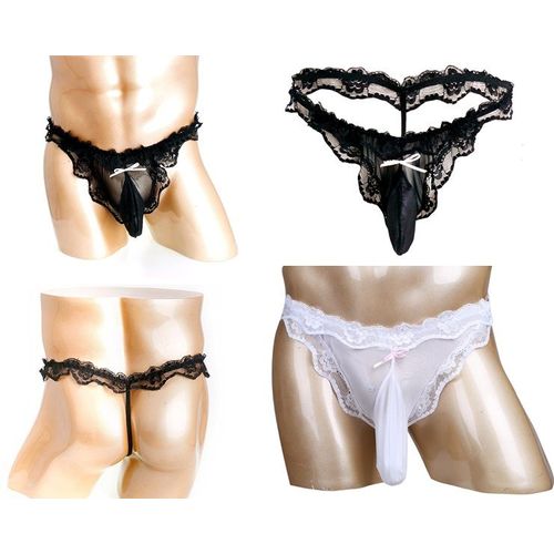 Slip Transparent M L Dentelles Homme Thong Man Underwear Gay Homo