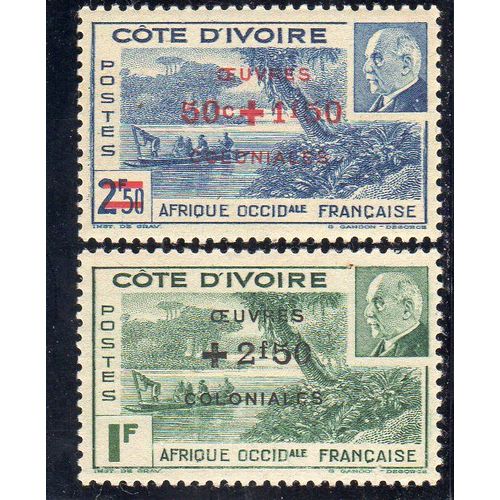 Timbres-Poste De Côte D'ivoire (Timbres Surchargés "Uvres Coloniales)