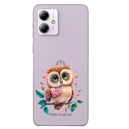 Coque Pour Motorola Edge 40 Neo Chouette Et Coeur Personnalise