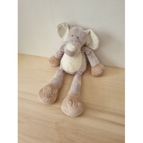Doudou Grand Éléphant Gris Nicotoy