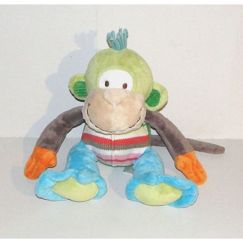 Doudou Singe Happy Horse Velour Cotelé Tricot