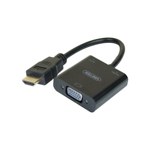 Convertisseur noir HDMI vers VGA+audio -15CM