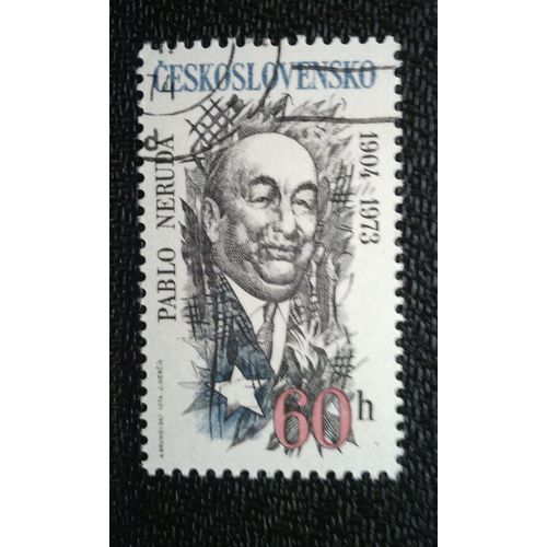 Timbre Tchécoslovaquie (Yt 2027 ) 1974 Pablo Neruda (1904-1973)