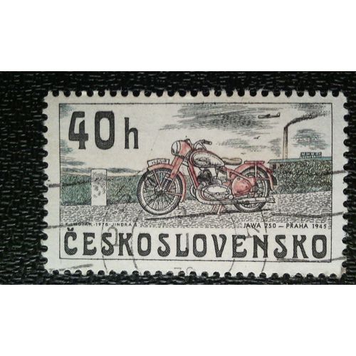 Timbre Tchécoslovaquie (Yt 2118 ) 1975 Jawa 250, Prague 1945