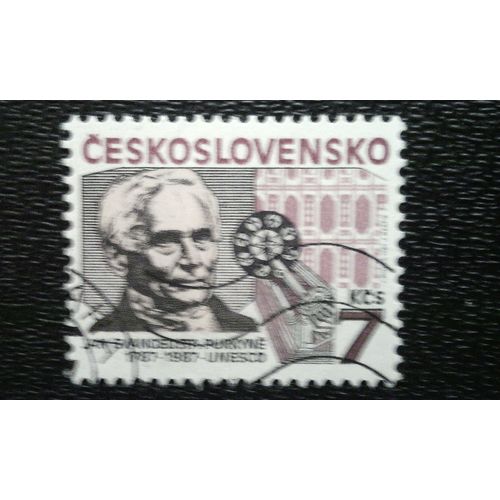 Timbre Tchécoslovaquie (Yt 2738 ) 1987 Jan Evangelista Purkyne (1787-1869), Physiologiste