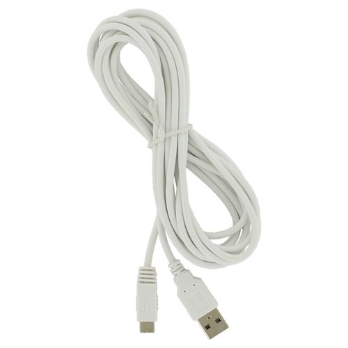 Câble De Chargement Ultra-Long Zedlabz 3m Pour Nintendo Wii U Gamepad - Blanc