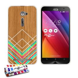 Coque Case Asus Zenfone 2 (5.0) Peinture Sur Bois Contour Transparent Silicone Souple (Tpu)
