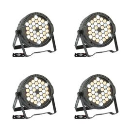Pack de 4 Projecteurs Blancs Par Ibiza Light THINPAR-36X1WHITE - DMX Télécommande Extra-plats LED Soirée Dj Club Fête Discothèque