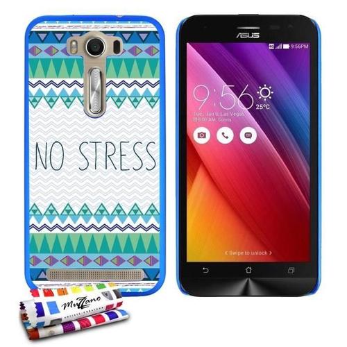 Coque Case Asus Zenfone 2 Laser (5.0) No Stress Contour Bleu Silicone Rigide (Tpu)