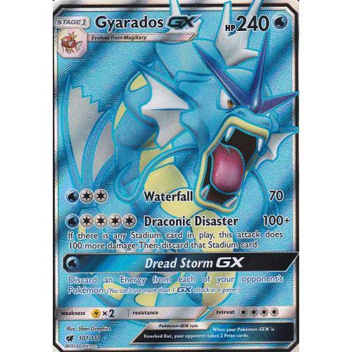 Carte Pokemon Gyarados Gx - 101/111 - Full Art - Ultra Rare - ( Leviator Gx ) - 240 Hp - Soleil Et Lune 4 - Version Anglaise -