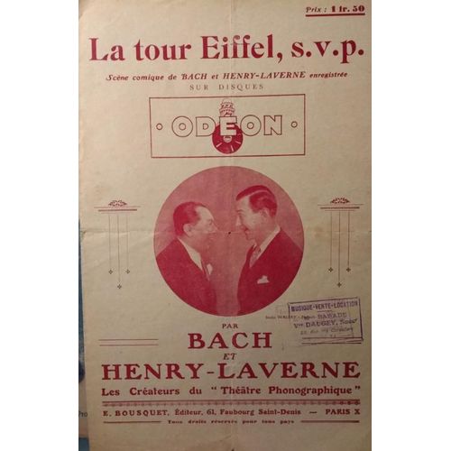 La Tour Eiffel, S.V.P. - Bach Et Henry-Laverne