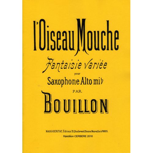 L'oiseau Mouche De Pierre Bouillon Pour Saxophone Et Piano