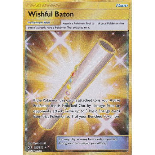 Carte Pokemon - Wishful Baton - 121/111 - Secrete Rare - ( Relais Optimiste ) - Soleil Et Lune 4 Invasion Carmin - Version Anglaise -
