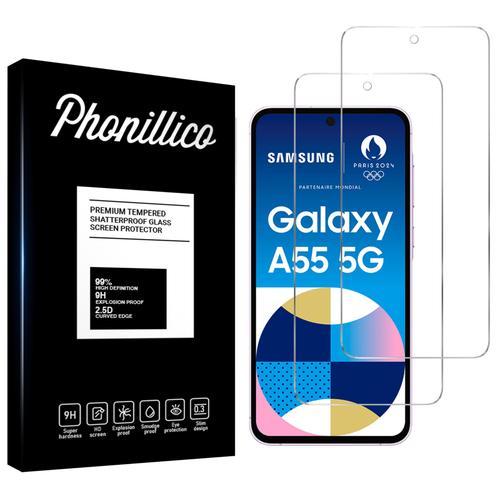 Verre Trempé Pour Samsung Galaxy A55 5g [Pack 2] Film Vitre Protection Ecran Phonillico®