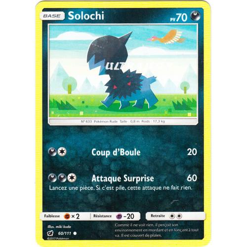 Pokémon - 60/178 - Sl4 - Soleil Et Lune - Invasion Carmin - Solochi - Commune