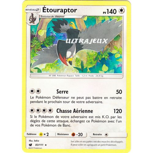 Pokémon - 83/178 - Étouraptor - Sl4 - Soleil Et Lune - Invasion Carmin - Rare