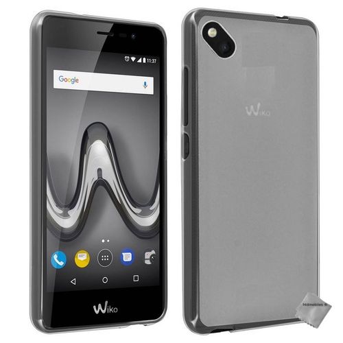 Housse Etui Coque Pochette Silicone Gel Fine Pour Wiko Sunny 2 Plus + Film Ecran - Blanc Transparent