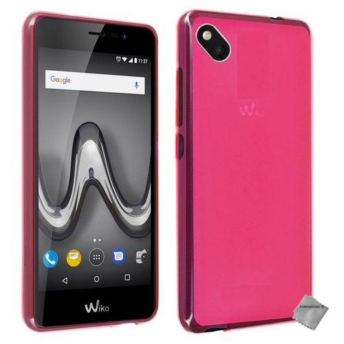 Housse Etui Coque Pochette Silicone Gel Fine Pour Wiko Sunny 2 Plus + Verre Trempe - Rose