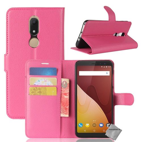 Housse Etui Coque Pochette Portefeuille Pour Wiko View Prime + Verre Trempe - Rose