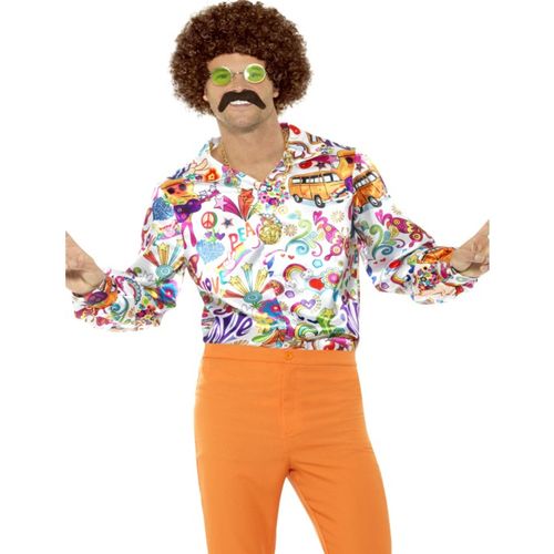 Chemise Satinée Hippie Années 60 Homme Medium