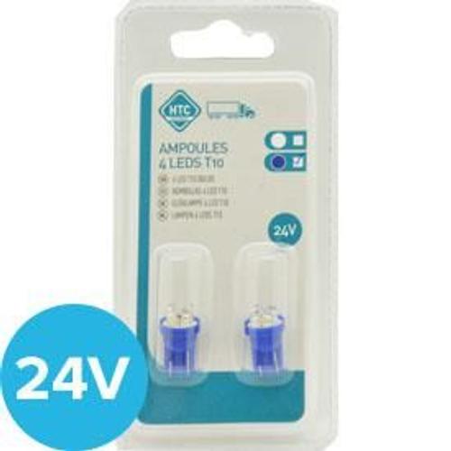 2 Ampoules T10 4 Leds 24v - Bleu