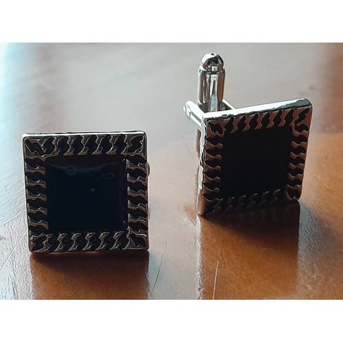Boutons De Manchettes En Forme De Carré Avec Motifs De Couleurs Et Noir Argent Pour De L'élégance Pour Du Style ...