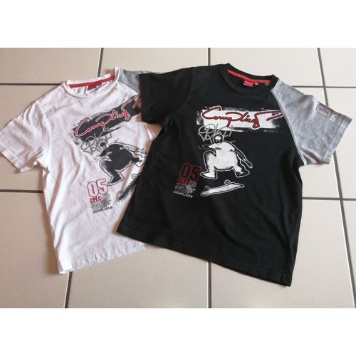 Lot De 2 Tee-Shirt Blanc Et Noir Complices Garçon Taille 10 Ans En Très Bon État