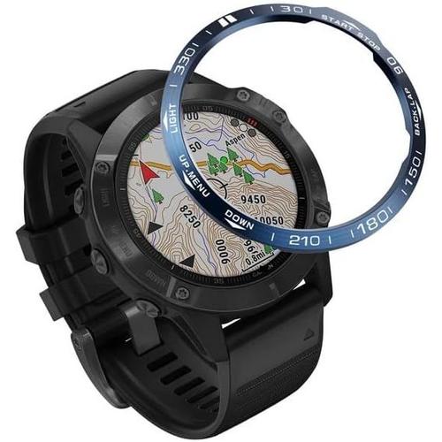 Bague Anti-Rayures Pour Garmin Fenix 5 Plus 6 Pro 6x Sapphire Watch Bezel Ring Metal Smart Watch Boîtier En Acier Inoxydable (Couleur : E, Taille : Pour Fenix 6x-6x Pro)