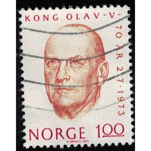 Norvège 1973 Oblitéré Used 70ème Anniversaire Du Roi Olav V Su