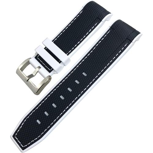Bracelet de montre étanche en caoutchouc fluoré pour Blancpain 5000 5015 Fifty Fathoms CITIZEN Noir Blanc Rouge 22 mm 23 mm