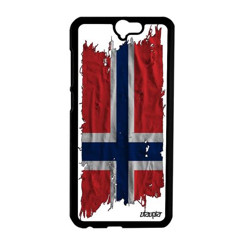 Coque Pour One A9 Drapeau Norvege Norvegien Tissu 4g Jo Noir Coupe Du Monde Htc One A9