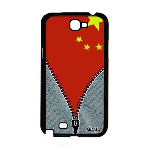 Coque Samsung Note 2 Silicone Drapeau Chine Chinois Housse Telephone Foot Samsung Galaxy Note 2