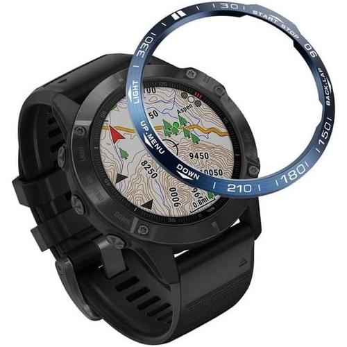Pour Garmin Fenix 6x Pro/6x Sapphire Smart Watch Lunette En Acier Inoxydable Sculptée Unités De Temps Adhésives Fenix 6 5 Plus Anneaux De Couverture (Couleur : E, Taille : Pour Fenix 6-6 Pro)