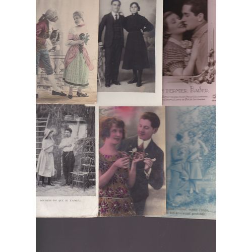 Superbe Lot De 9 Cartes Postales Anciennes : Couples