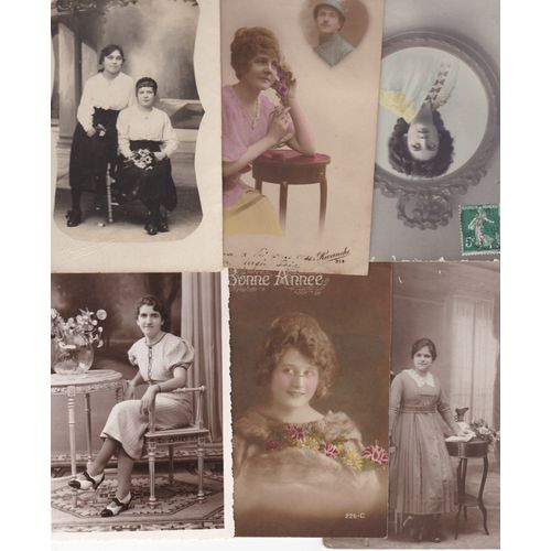 Superbe Lot De 18 Cartes Postales Anciennes : Femmes En Robes-Lot 2