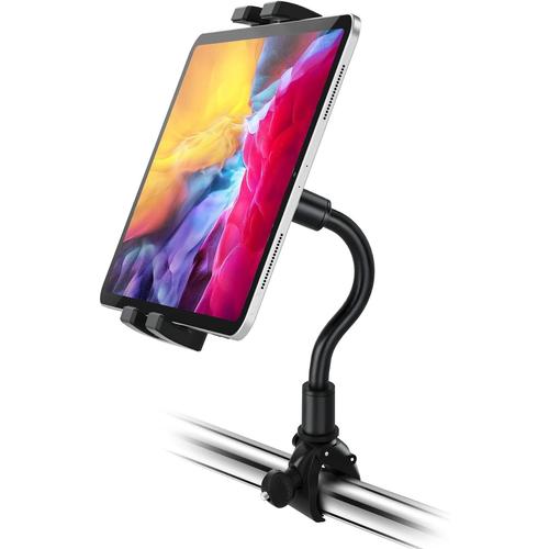 Support Tablette Vélo Spinning, Support Tablette Tapis De Course Vélo Appartement Elliptique Avec Col De Cygne Réglable Pour Ipad Pro 9.7 10.5 11, Air Mini 5 4 3 2, Galaxy, Iphone Series 4-11