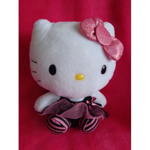 Poupée Hello Kitty Noir Rose Robe Tutu Tête De Mort Rock 16 Cm Ty