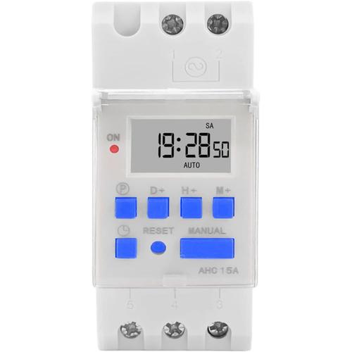 THC15A AHC15A Din Rail Timer Relais Time Switches Weekly Programmable Electronic Touch Switch 220V Bell Ring Device (Couleur : Bleu, Taille : 220V)