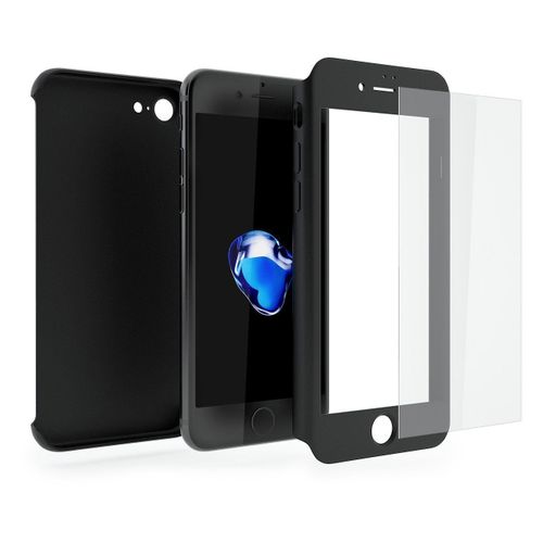 Coque Case Noir Fullbody 360 Degrés Pour Huawei P8 Lite + 1 Film En Verre