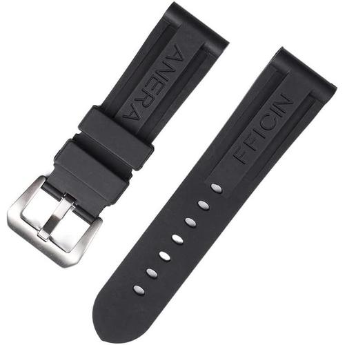 Bracelet de montre en caoutchouc noir et orange 22 24 26 mm pour montre Panerai Bracelet en silicone étanche