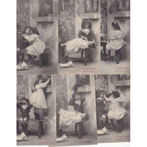 Superbe Lot De 6 Cartes Postales Anciennes : Fillette Et Garcon